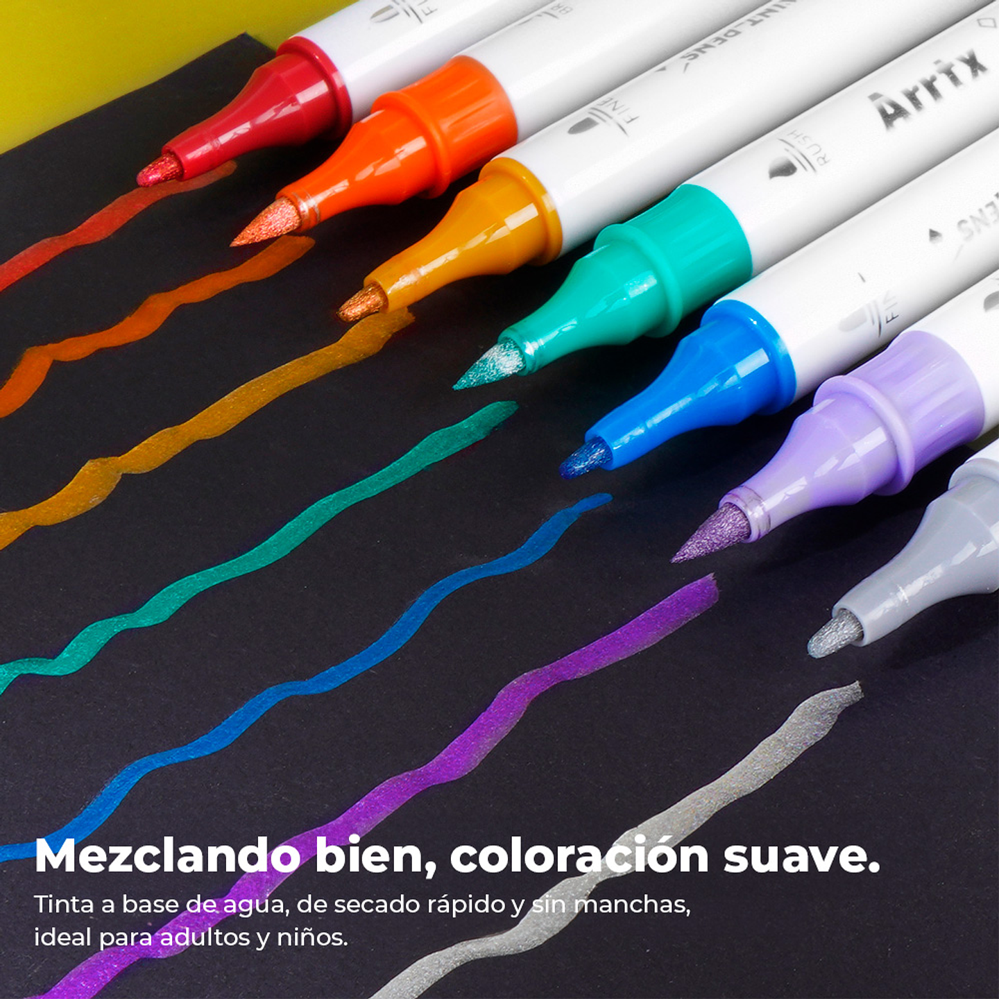 ARRTX 18 MARCADORES METÁLICOS DOBLE PUNTA PINCEL & FINA 6