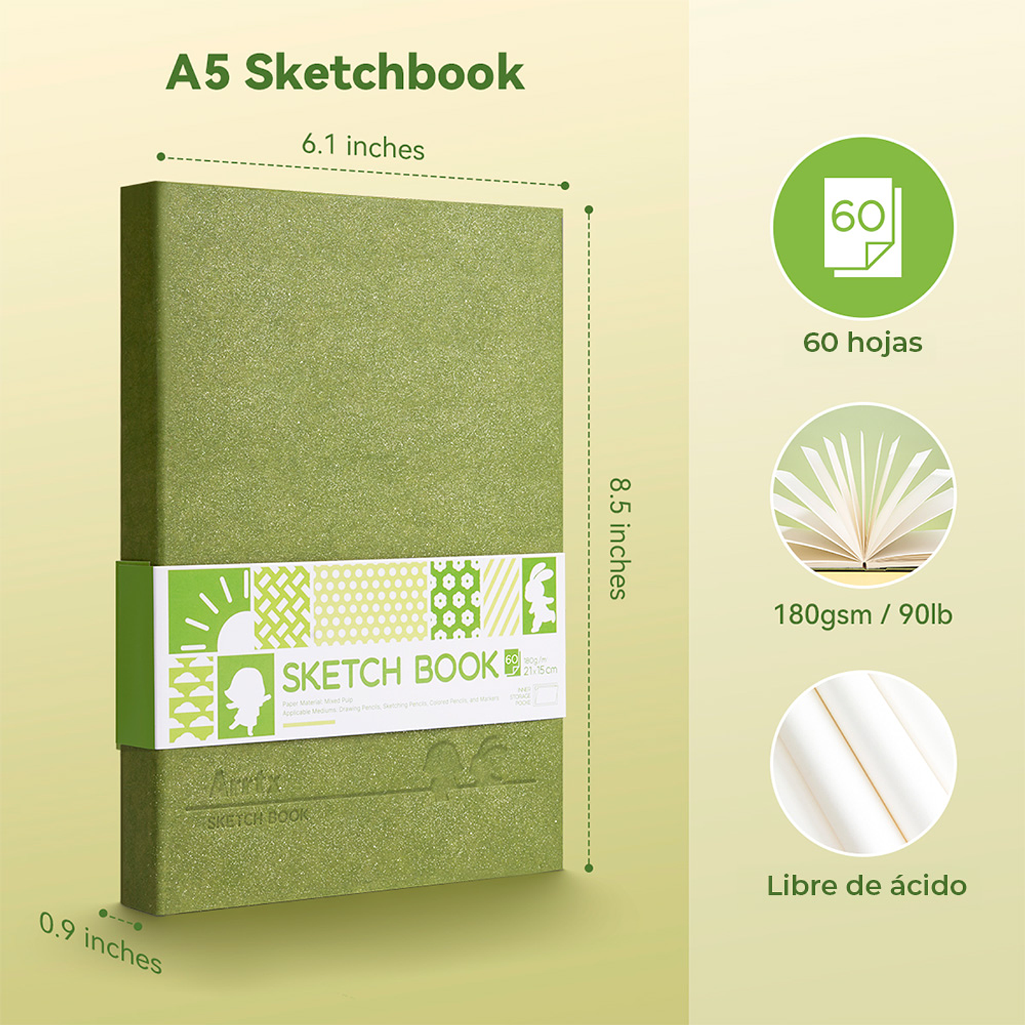 ARRTX CUADERNO DE BOCETOS A5 LIBRE DE ÁCIDO 180 G 5