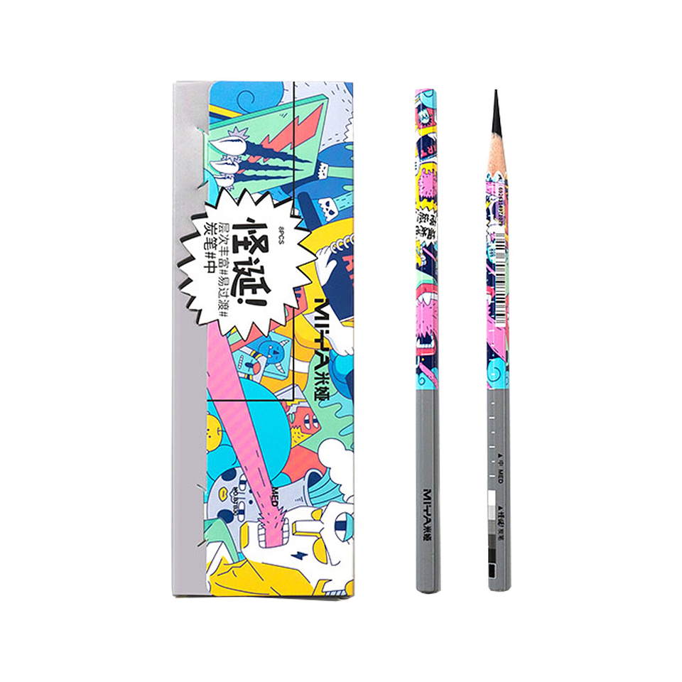 LÁPIZ DE CARBÓN MIYA 8 UNDS NEUTRO 1