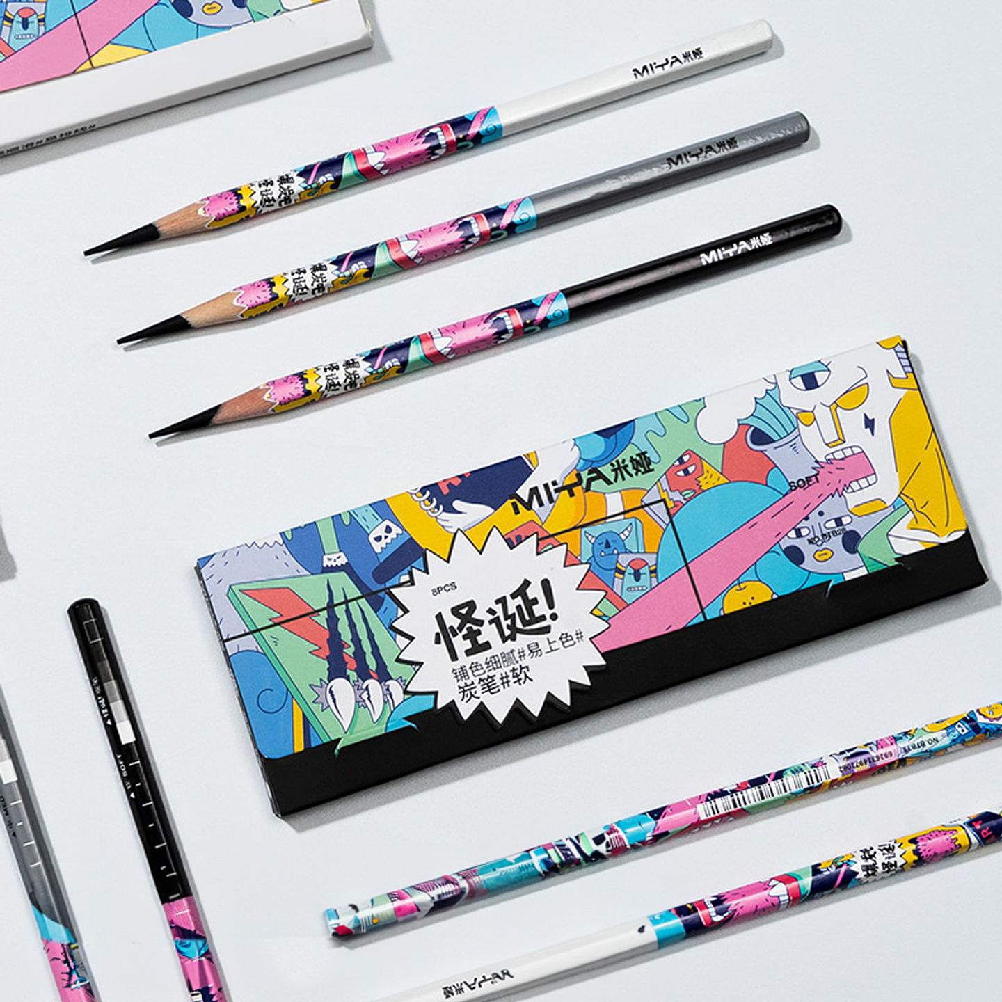 LÁPIZ DE CARBÓN MIYA 8 UNDS NEUTRO 2