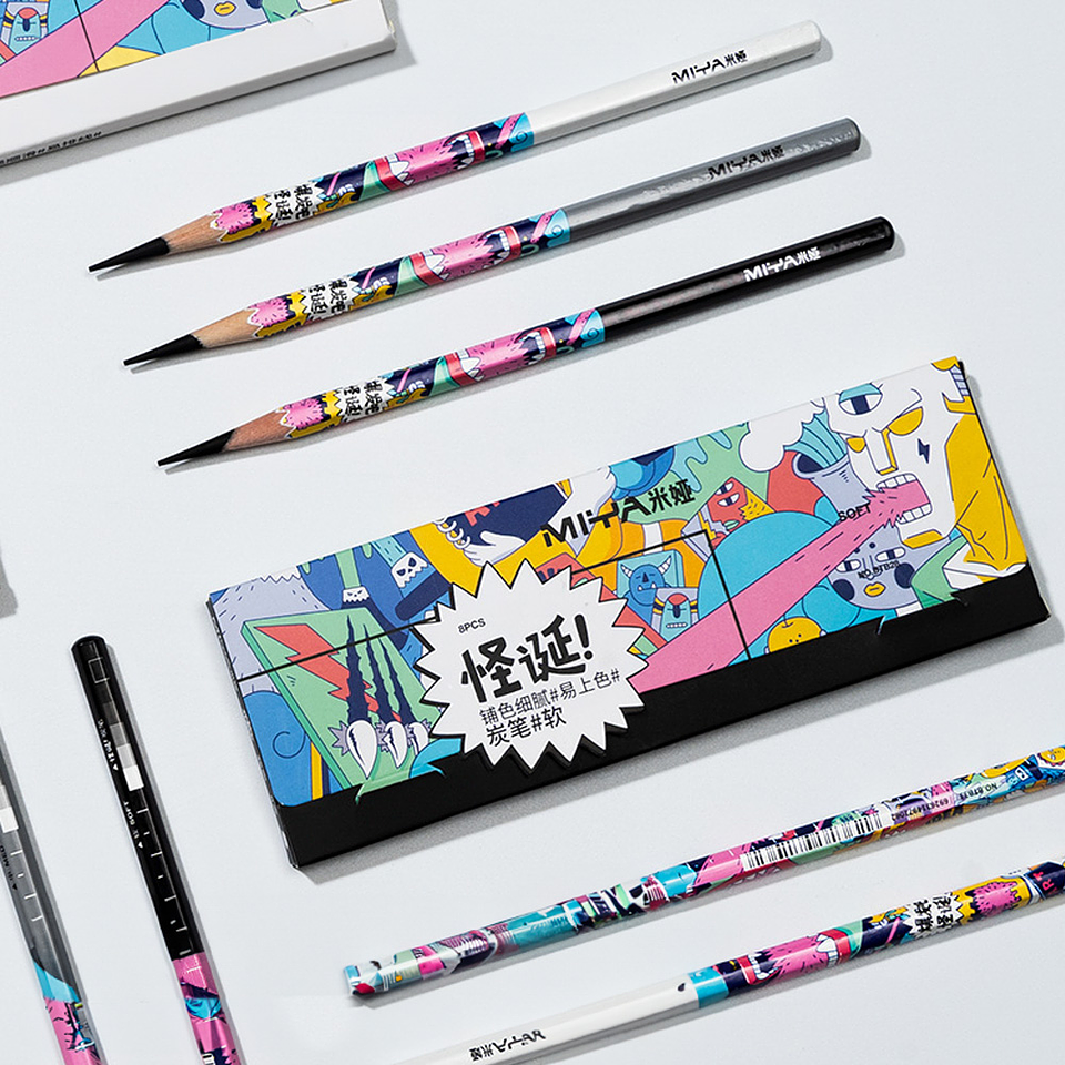 LÁPIZ DE CARBÓN MIYA 8 UNDS DURO 2