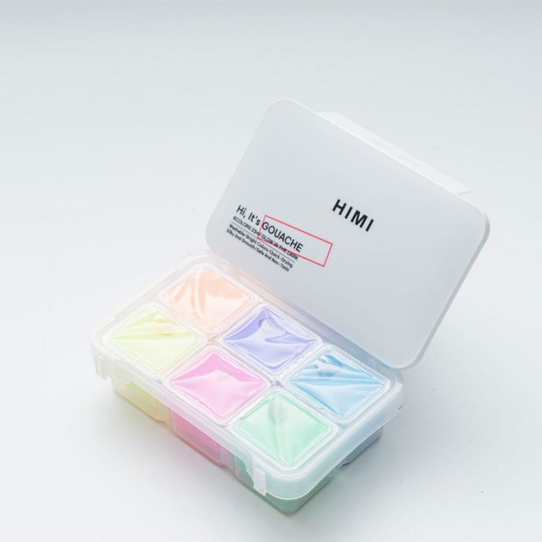 HIMI SET GOUACHE BRILLO EN LA OSCURIDAD 6 COLORES 23 ML 4