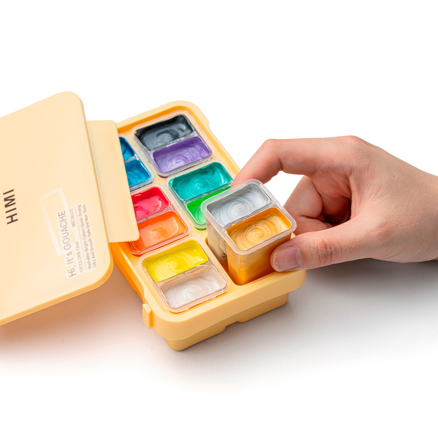 SET DE GOUACHE METALIZADA HIMI 12 COLORES 12 ML 7