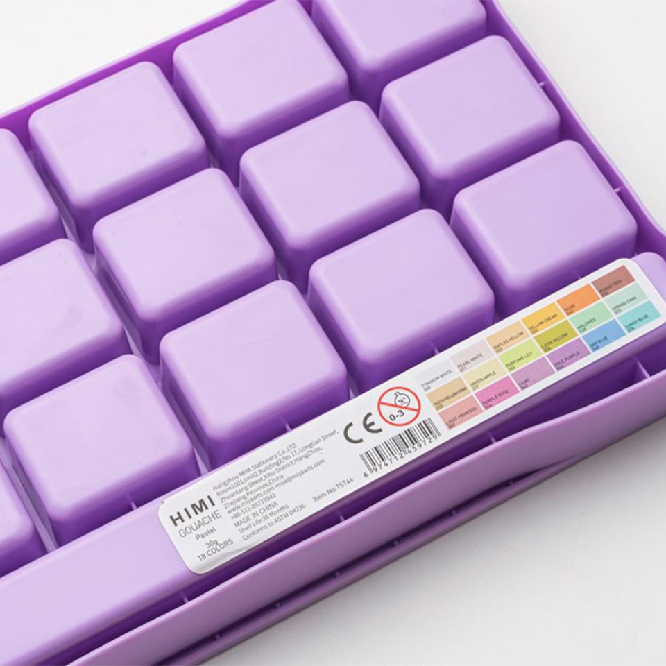 SET DE PINTURA 18 COLORES GOUACHE PASTEL HIMI 30G 5