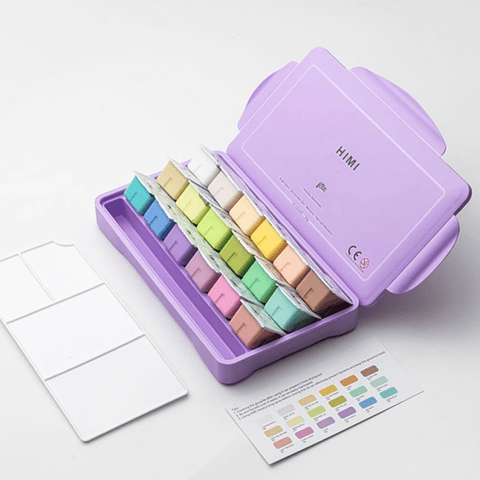 SET DE PINTURA 18 COLORES GOUACHE PASTEL HIMI 30G