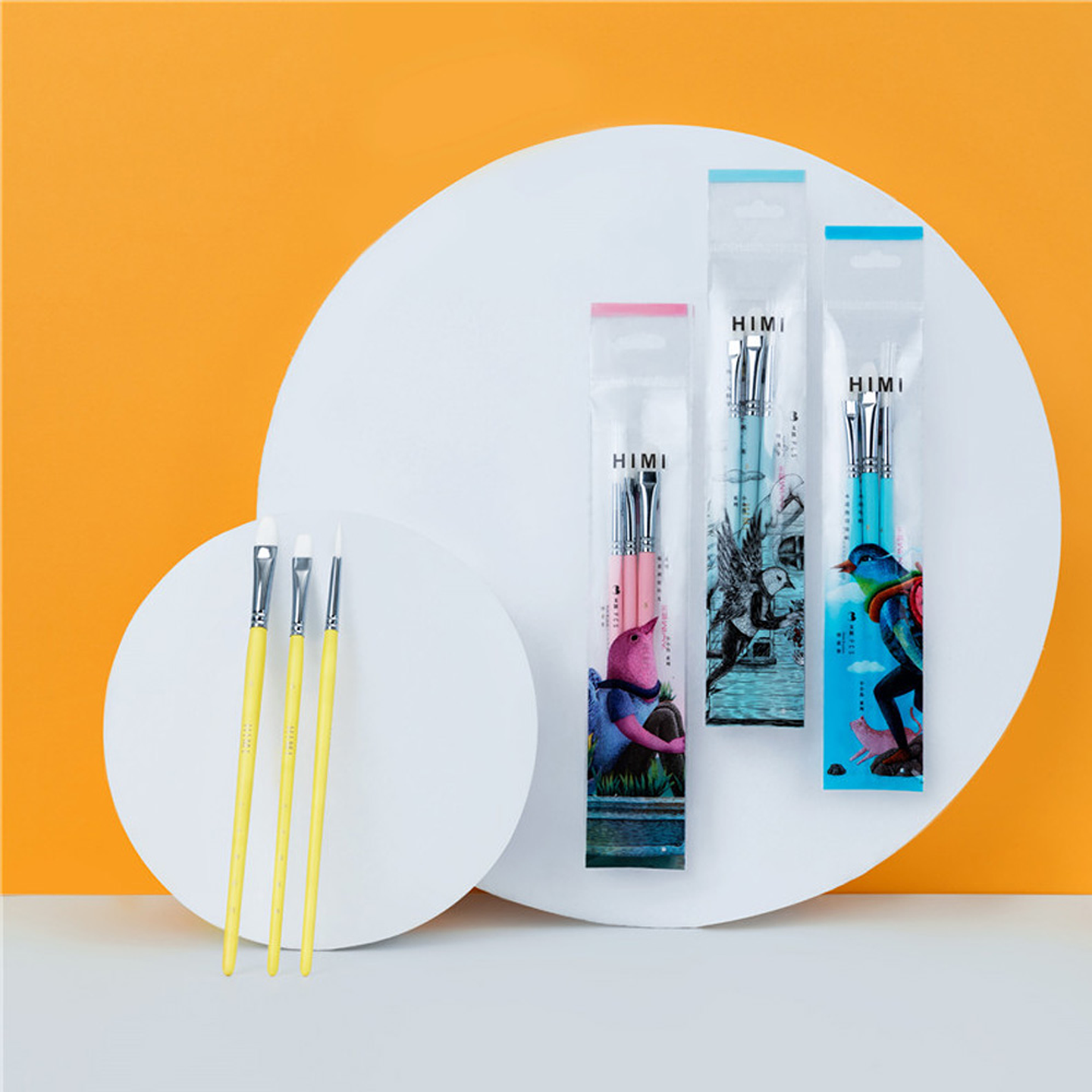 PINCELES PARA PINTAR HIMI PAJARITO  3 UNDS AZUL 3