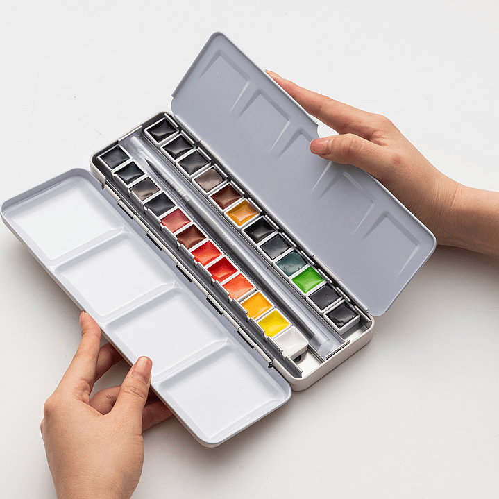 SET DE PINTURA 24 COLORES ACUARELA HIMI 2ML  3