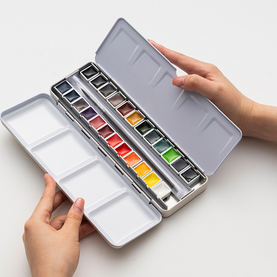 SET DE PINTURA 24 COLORES ACUARELA HIMI 2ML  3