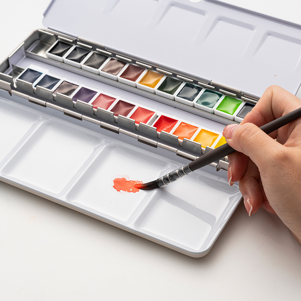 SET DE PINTURA 24 COLORES ACUARELA HIMI 2ML  4