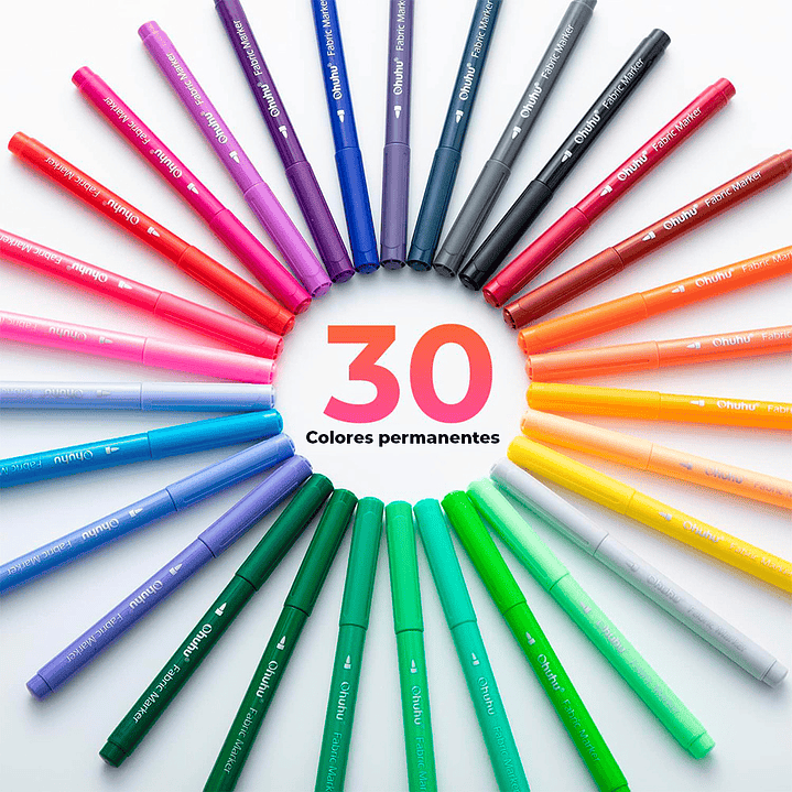 OHUHU 30 MARCADORES PERMANENTES PARA TELA 2