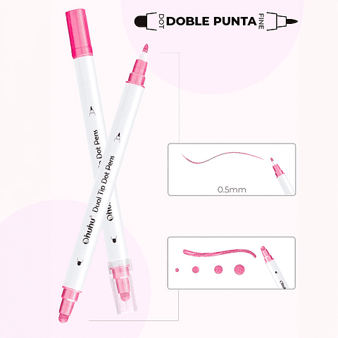 OHUHU MARCADORES DE PUNTOS Y PUNTA FINA 15 COLORES