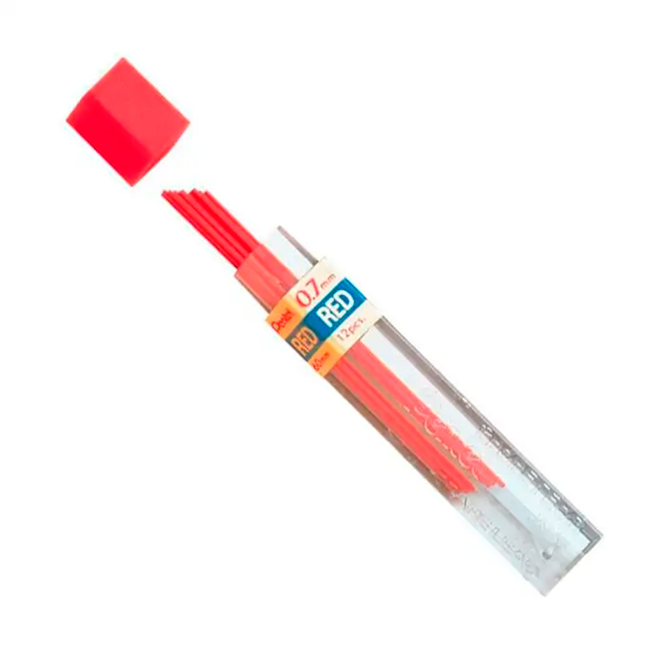 Tb 12 Mina Pentel Col Rojo 0,5mm HB  2