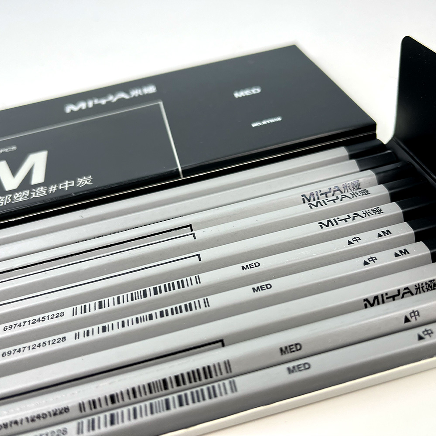 LÁPIZ DE CARBÓN MIYA SERIE M 10 UNDS MEDIO DURO 4