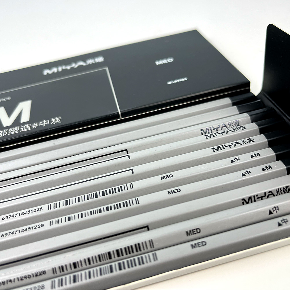 LÁPIZ DE CARBÓN MIYA SERIE M 10 UNDS MEDIO DURO 4