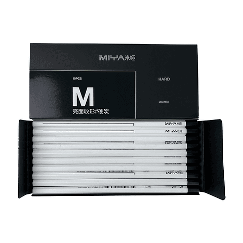 LÁPIZ DE CARBÓN MIYA SERIE M 10 UNDS DURO