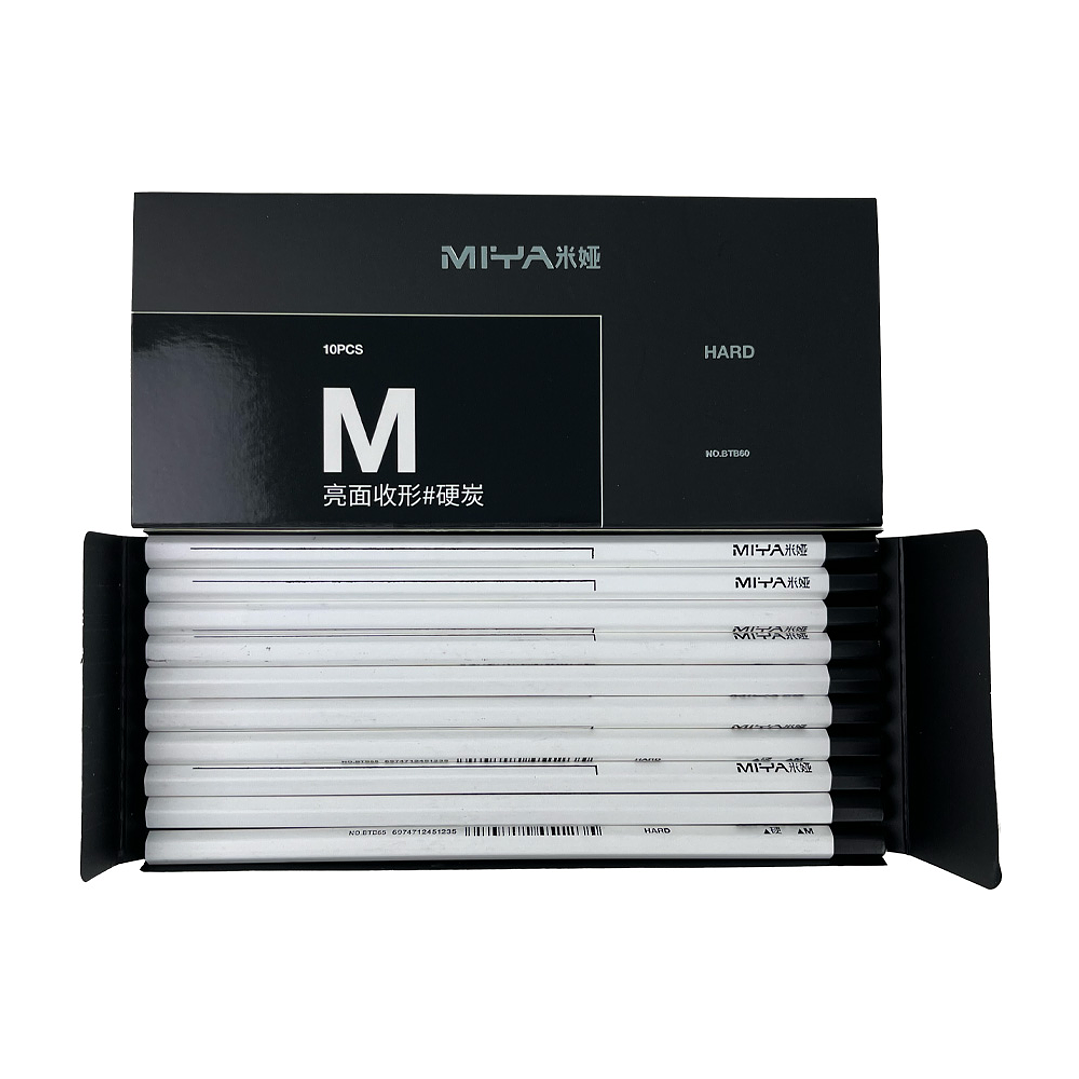 LÁPIZ DE CARBÓN MIYA SERIE M 10 UNDS DURO 1