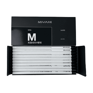 LÁPIZ DE CARBÓN MIYA SERIE M 10 UNDS DURO