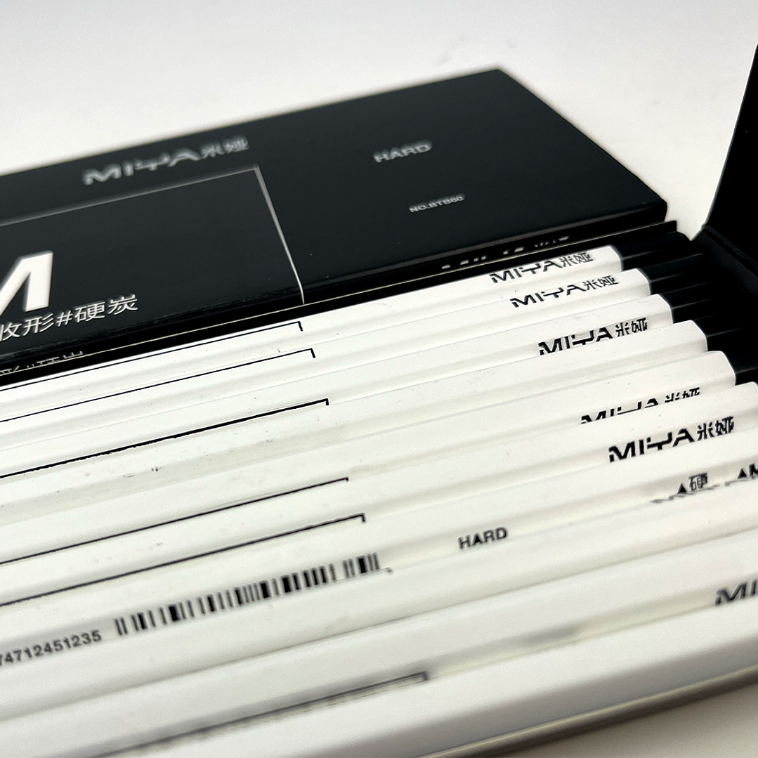 LÁPIZ DE CARBÓN MIYA SERIE M 10 UNDS DURO 4
