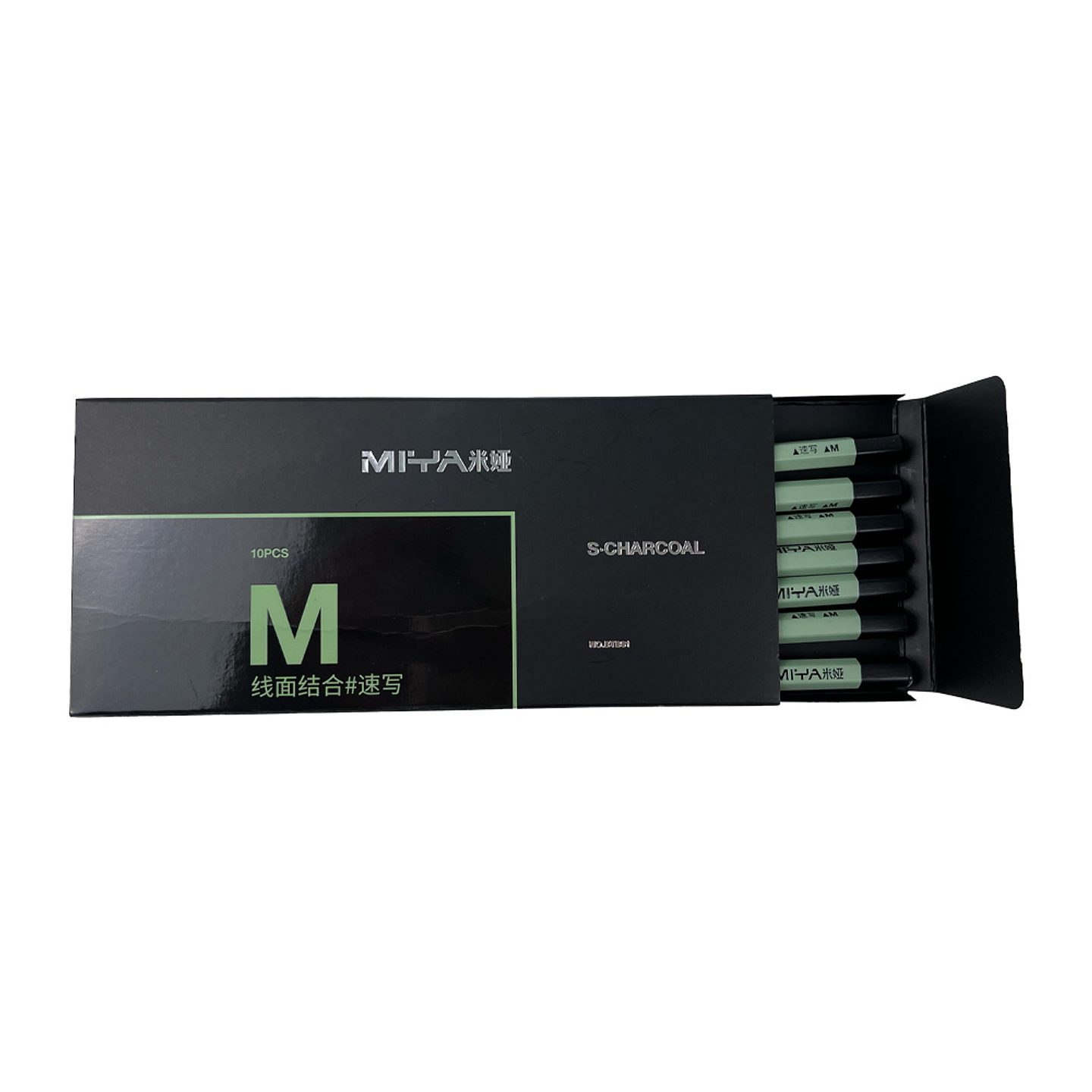 LÁPIZ DE CARBÓN MIYA SERIE M 10 UNDS PARA SKECTH 3