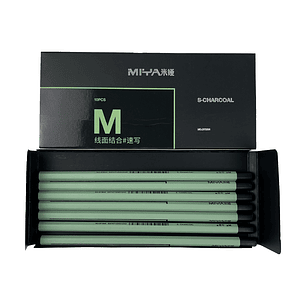 LÁPIZ DE CARBÓN MIYA SERIE M 10 UNDS PARA SKECTH
