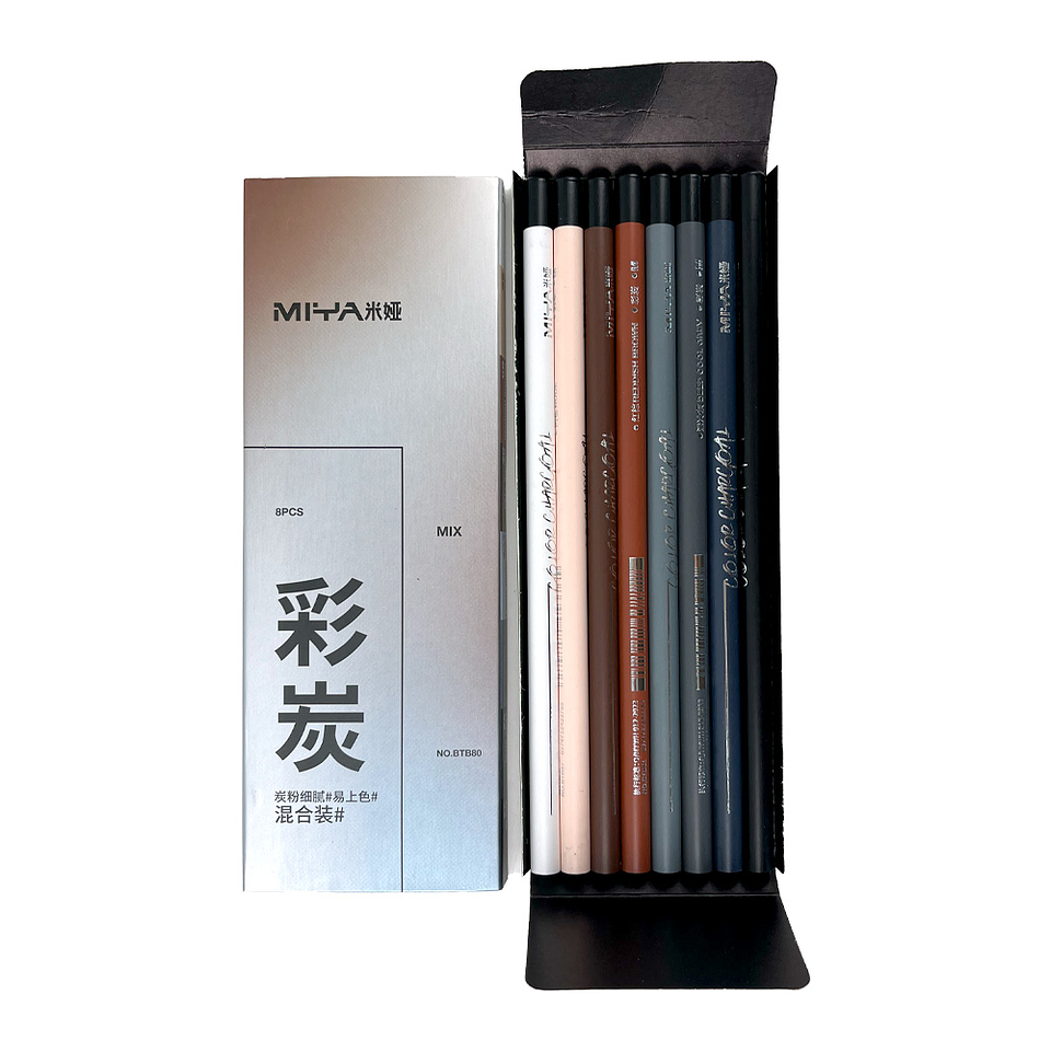 LÁPIZ DE CARBÓN DE COLOR MIYA SERIE M 8 UNDS 2