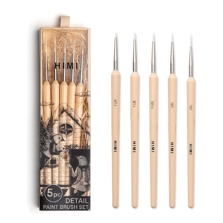 HIMI LITTLE BIRD SET DE 5 PINCELES ACUARELA AMARILLO  1