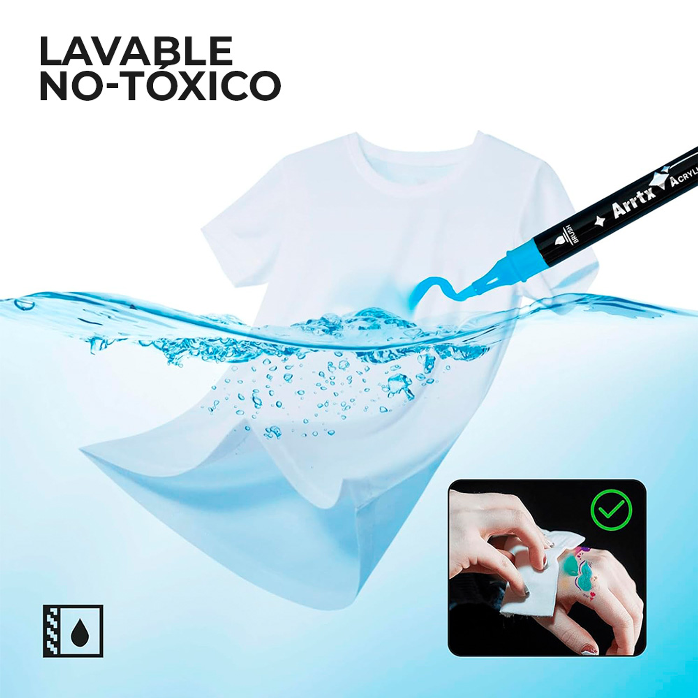 Arrtx Marcadores Acrílico de 64 C (Punta Pincel y Fina)  6