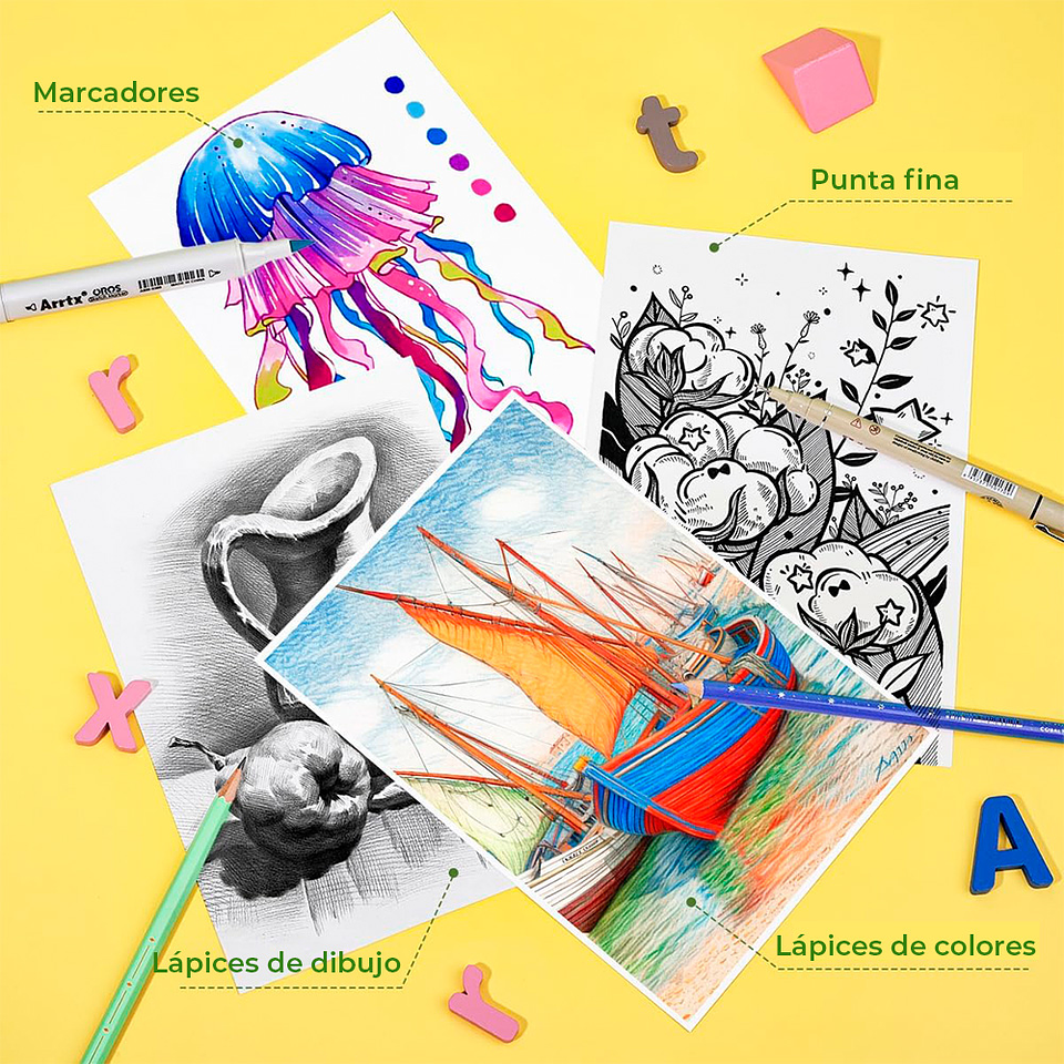 ARRTX CUADERNO DE BOCETOS DE 60 HOJAS TAMAÑO A4 5