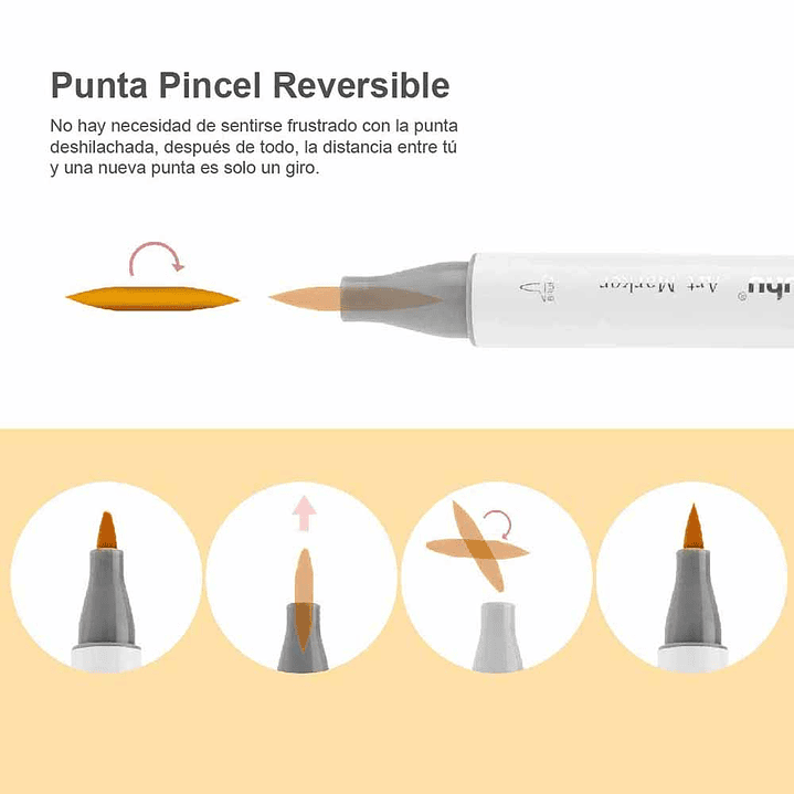 OHUHU 24 MARCADORES DE ALCOHOL PIEL + 1 BLENDER PINCEL & BISELADA 2