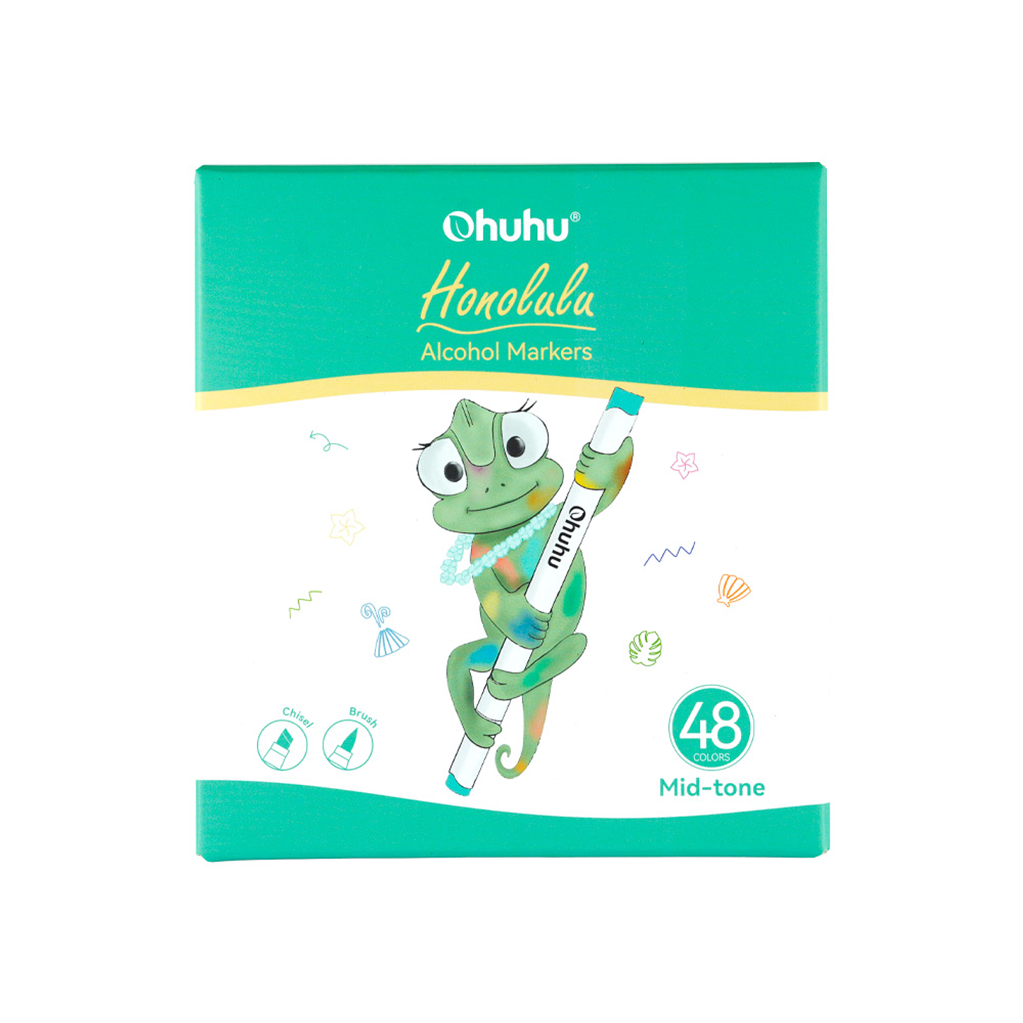 OHUHU 48 MARCADORES DE ALCOHOL TONOS MEDIOS + 1 BLENDER PINCEL & BISELADA 2