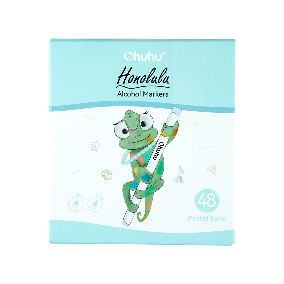 OHUHU 48 MARCADORES DE ALCOHOL PASTEL + 1 BLENDER PINCEL & BISELADA 4