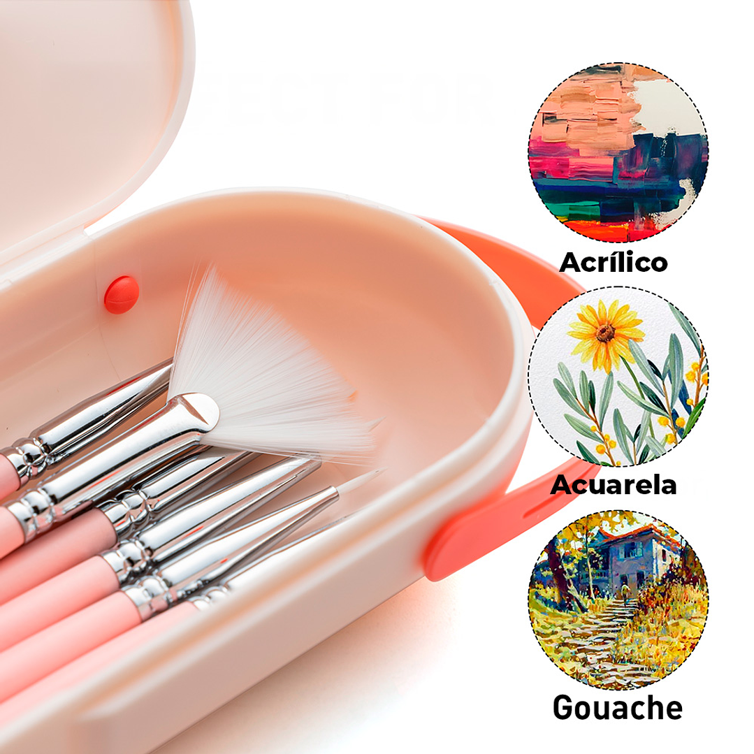 HIMI SET DE 8 PINCELES MULTIFORMA ESTUCHE PINK  4