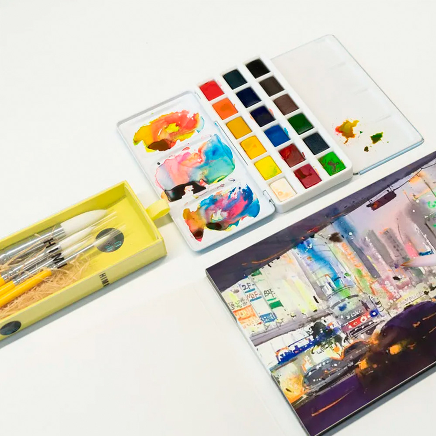 HIMI LITTLE BIRD SET DE 5 PINCELES ACUARELA YELLOW 2