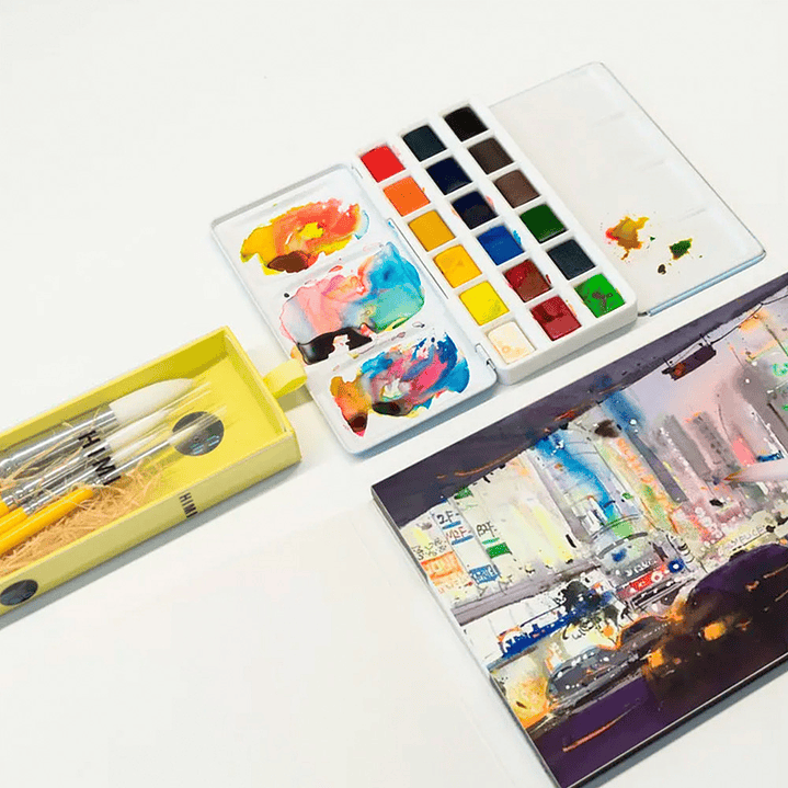 HIMI LITTLE BIRD SET DE 5 PINCELES ACUARELA YELLOW 2