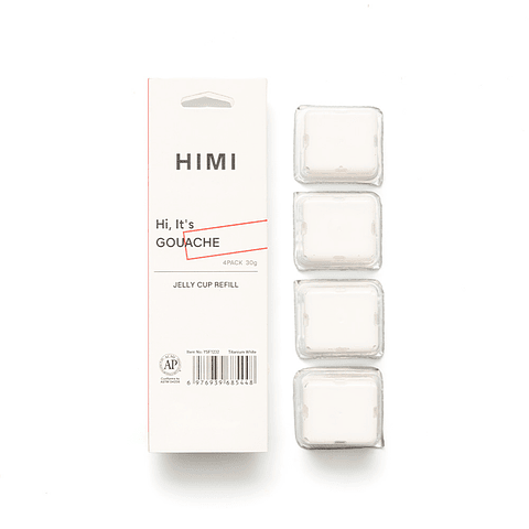 TITANIUM WHITE 068 RECAMBIO DE PINTURA GOUACHE HIMI DE 30 ML 4 UNIDADES 