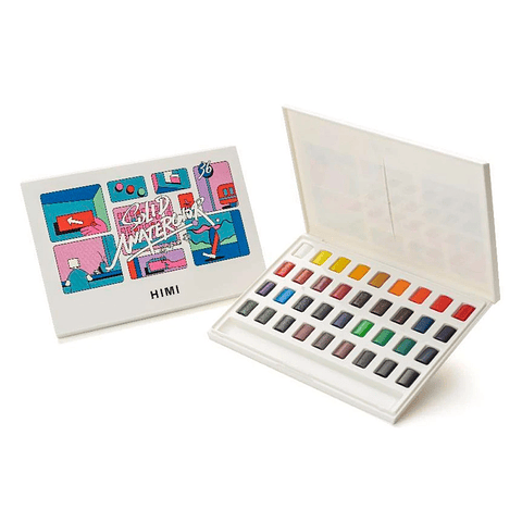 HIMI SQUARE WATERCOLOR KIT 36 COLORS 