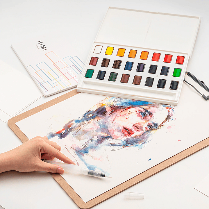HIMI SQUARE WATERCOLOR KIT 24 COLORS  6