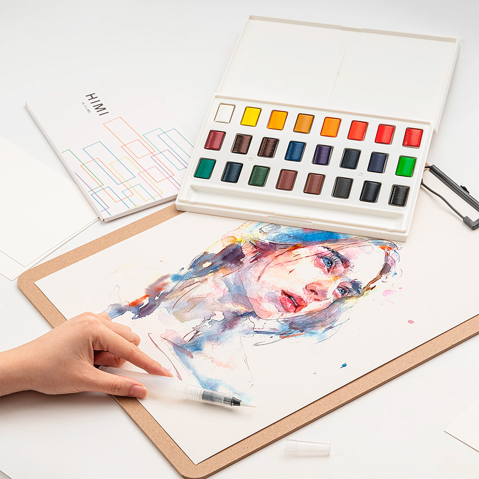 HIMI SQUARE WATERCOLOR KIT 24 COLORS  6