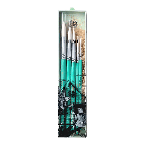 HIMI LITTLE BIRD SET DE 5 PINCELES ACUARELA GREEN