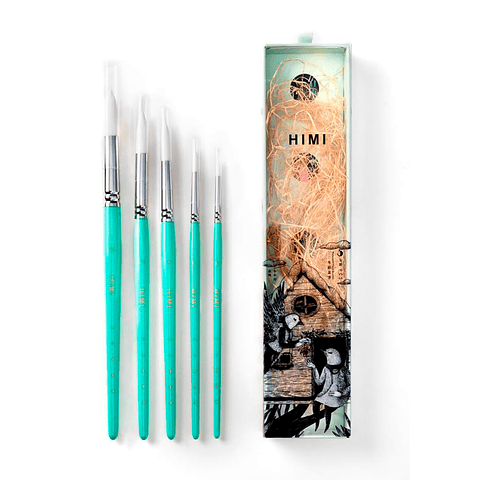 HIMI LITTLE BIRD SET DE 5 PINCELES ACUARELA GREEN