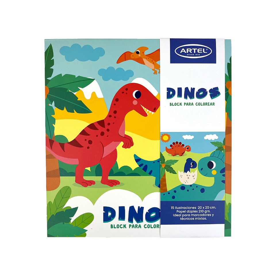 BLOCK PARA COLOREAR DINOS  1