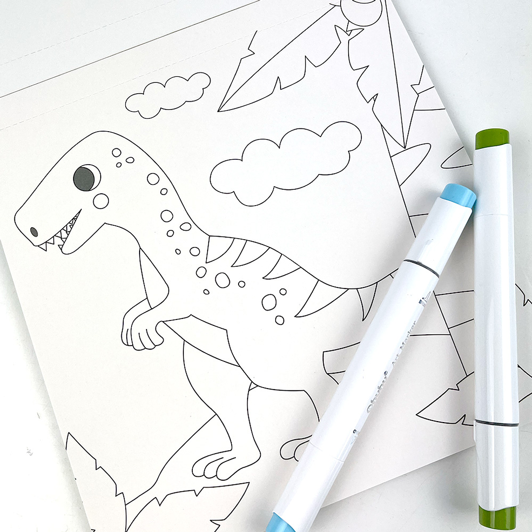 BLOCK PARA COLOREAR DINOS  3