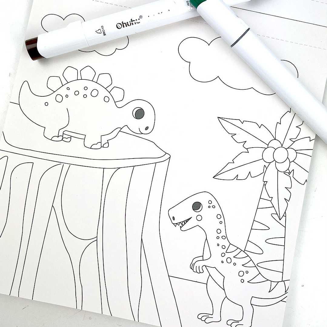 BLOCK PARA COLOREAR DINOS  4