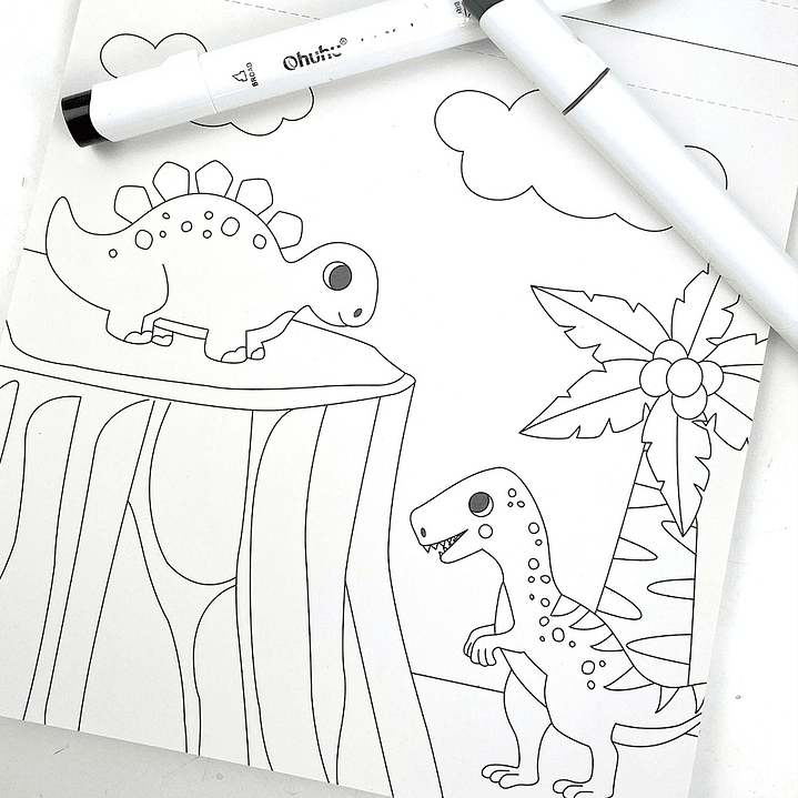 BLOCK PARA COLOREAR DINOS  4