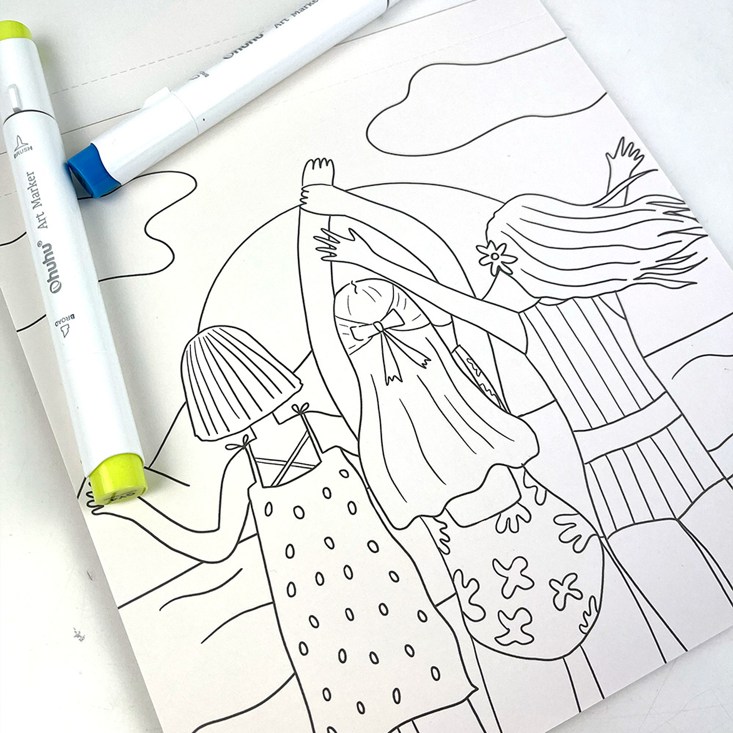 BLOCK PARA COLOREAR AMIGAS EN COLORES  4