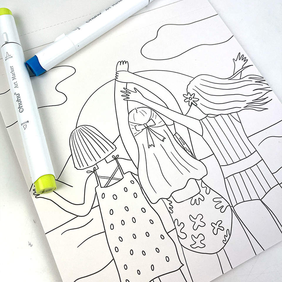 BLOCK PARA COLOREAR AMIGAS EN COLORES  4