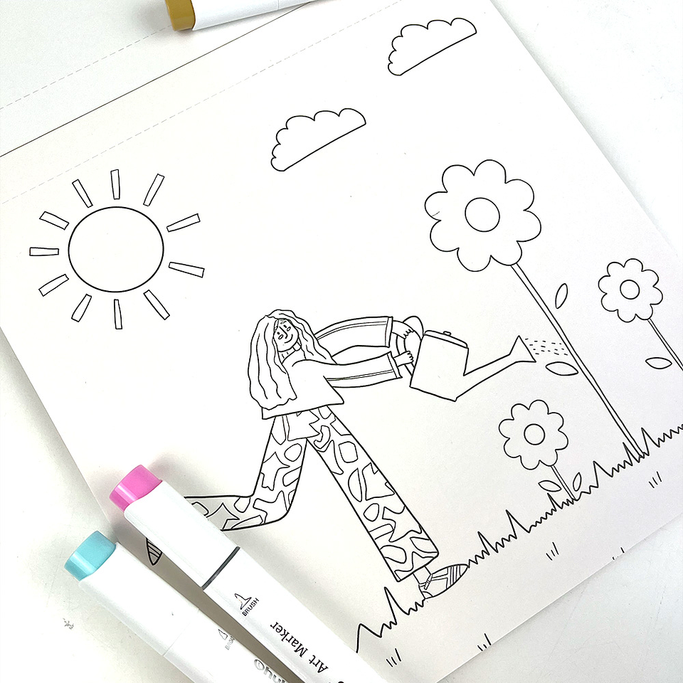 BLOCK PARA COLOREAR AMIGAS EN COLORES  5