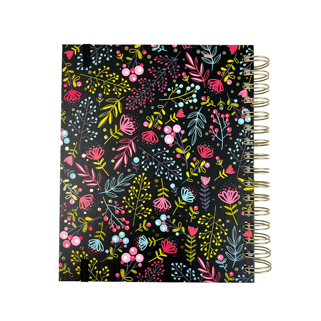 PLANNER 12 MESES 2025/BLACK FLOWER 16X21CM  2