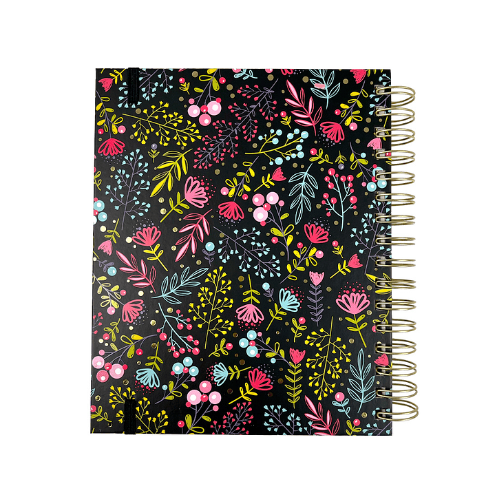 PLANNER 12 MESES 2025/BLACK FLOWER 16X21CM  2