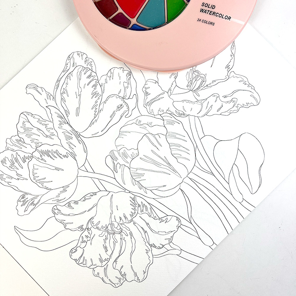 BLOCK PARA ACUARELAS FLORES DE ESTACIÓN  4